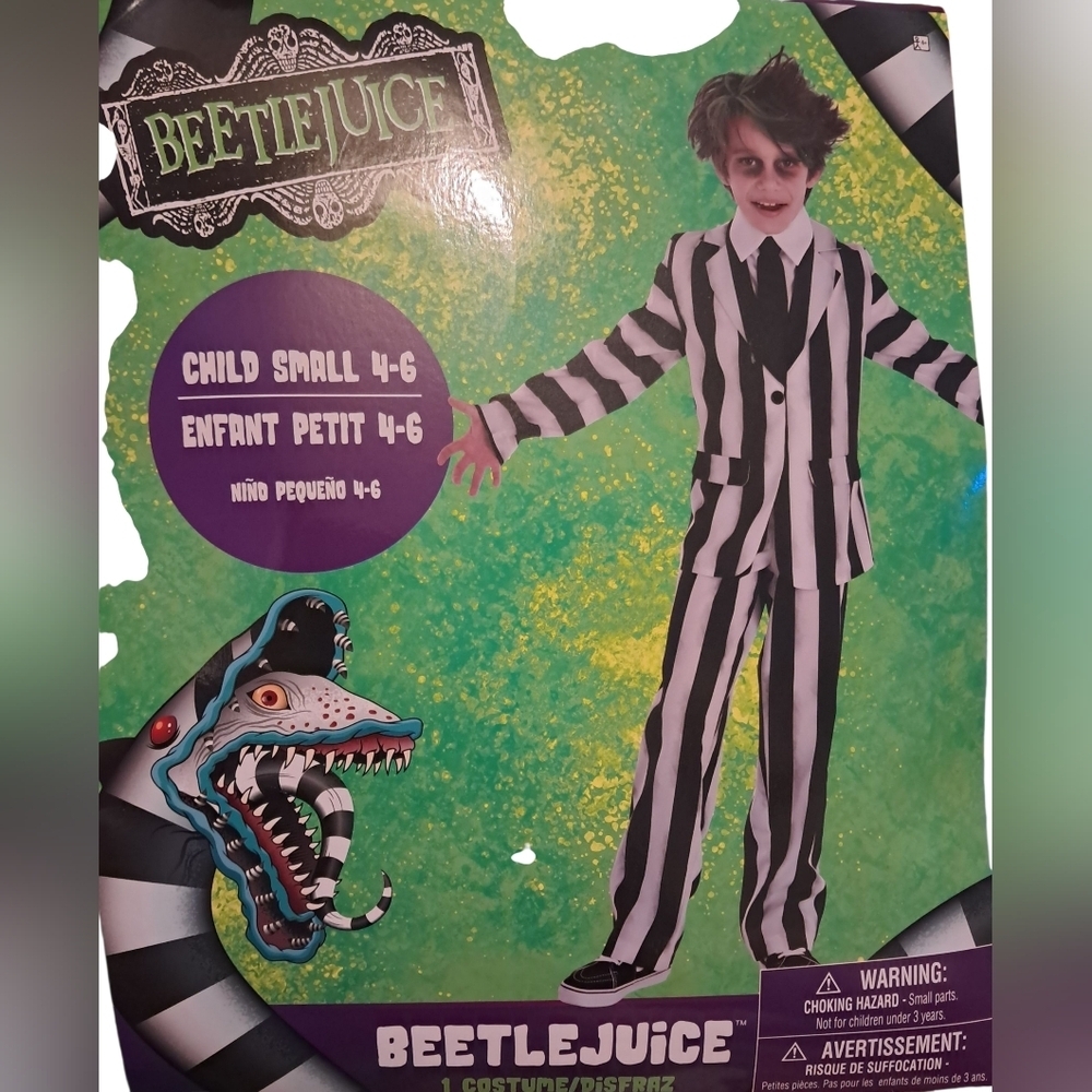 Official Licensed BEETLEJUICE kids Costumes Ages 4-6